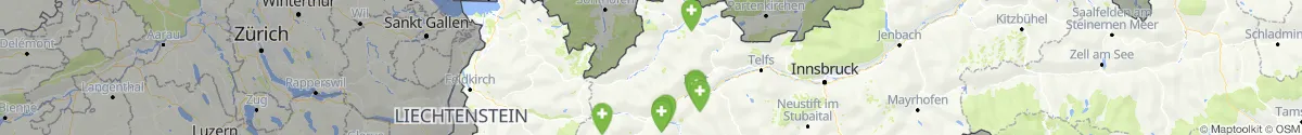 Kartenansicht für Apotheken-Notdienste in der Nähe von Elbigenalp (Reutte, Tirol)